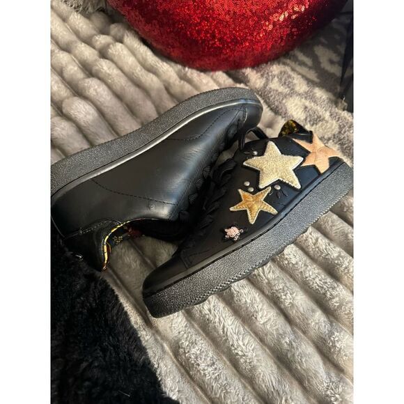 Coach c101 sherpa stars leather sneakers 9 womens - Picture 3 of 12